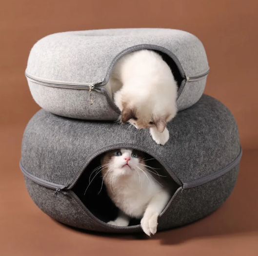 CozzyPaws™ Playful Cat Tunnel Bed