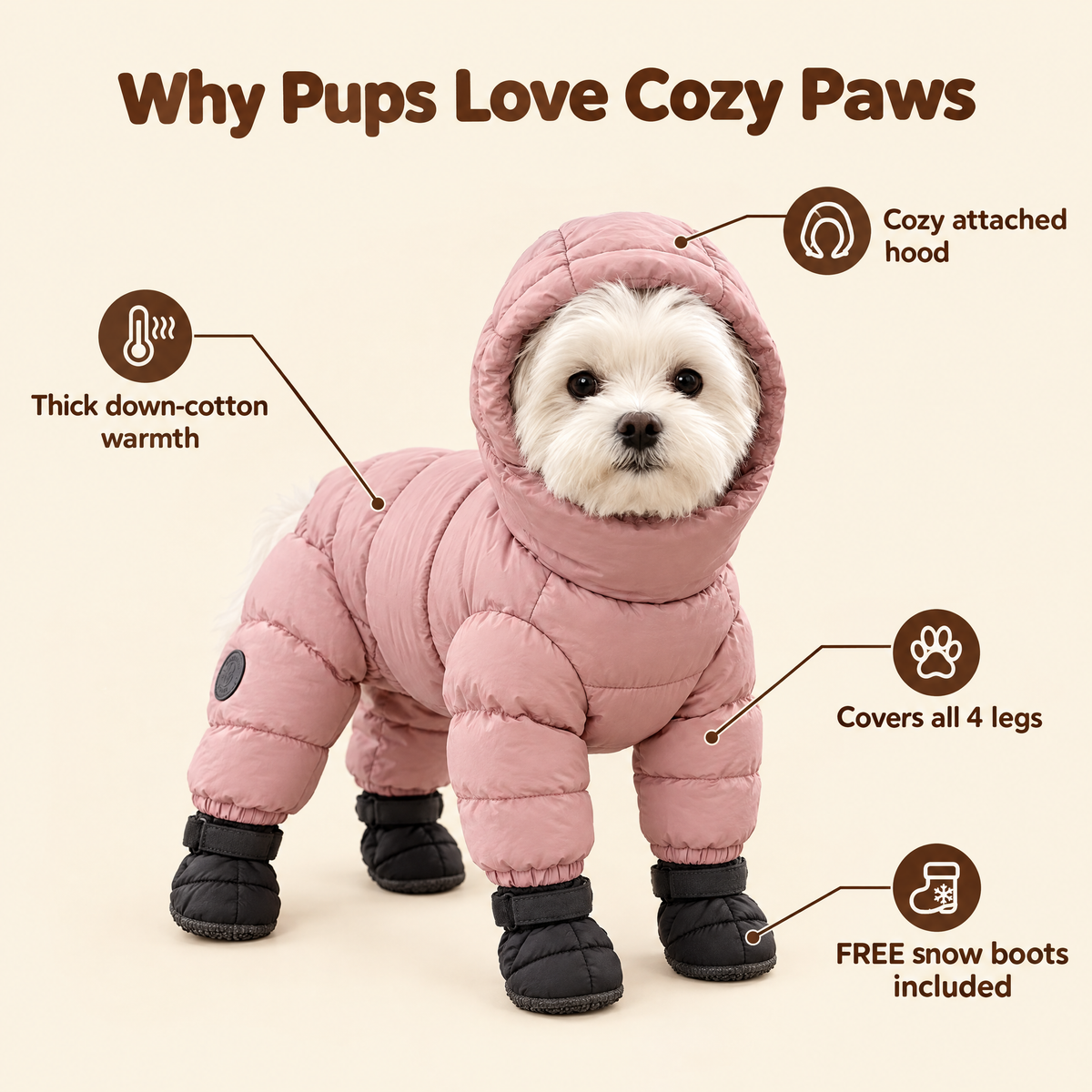 Small Dog Winter Jacket Four-Legged Warm Coat